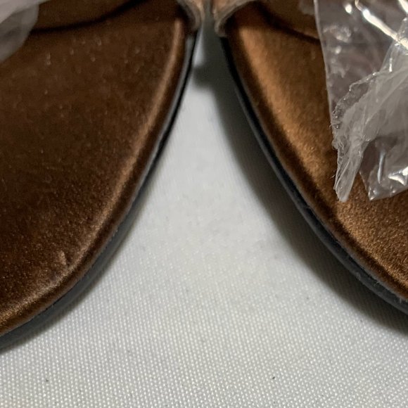 Nine West Sandals Heels With Rhinestones Bronze - Picture 7 of 8